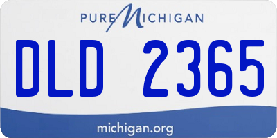 MI license plate DLD2365