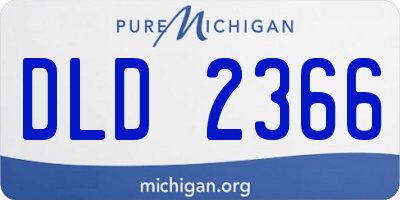 MI license plate DLD2366