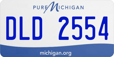MI license plate DLD2554