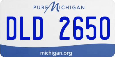 MI license plate DLD2650