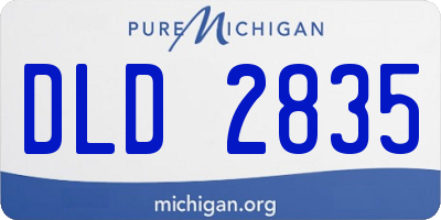 MI license plate DLD2835