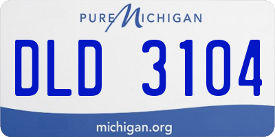 MI license plate DLD3104