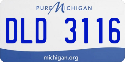 MI license plate DLD3116