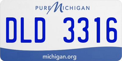 MI license plate DLD3316