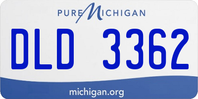 MI license plate DLD3362