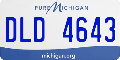 MI license plate DLD4643