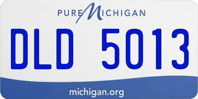 MI license plate DLD5013