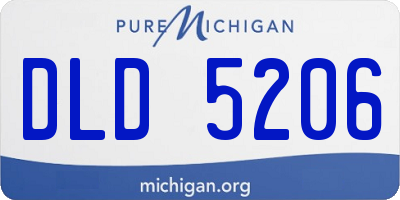 MI license plate DLD5206