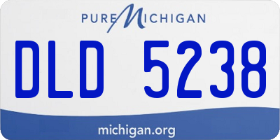 MI license plate DLD5238