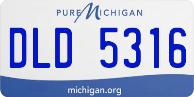 MI license plate DLD5316