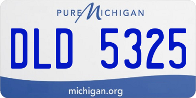 MI license plate DLD5325