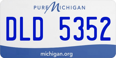MI license plate DLD5352