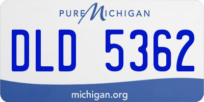 MI license plate DLD5362
