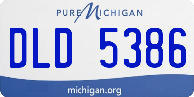 MI license plate DLD5386