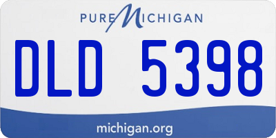 MI license plate DLD5398