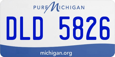 MI license plate DLD5826