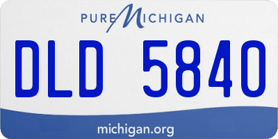 MI license plate DLD5840