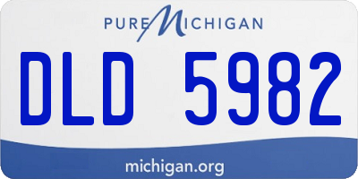MI license plate DLD5982