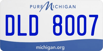 MI license plate DLD8007
