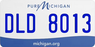 MI license plate DLD8013