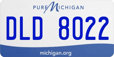 MI license plate DLD8022