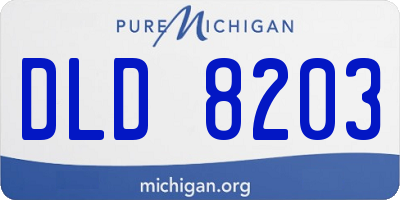 MI license plate DLD8203