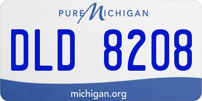 MI license plate DLD8208