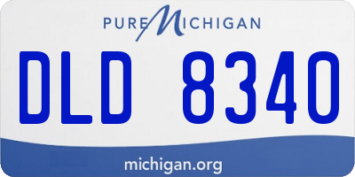 MI license plate DLD8340