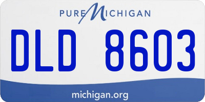 MI license plate DLD8603