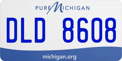 MI license plate DLD8608