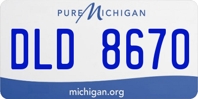 MI license plate DLD8670