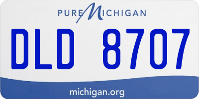 MI license plate DLD8707