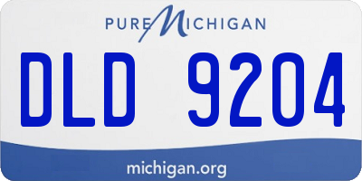 MI license plate DLD9204