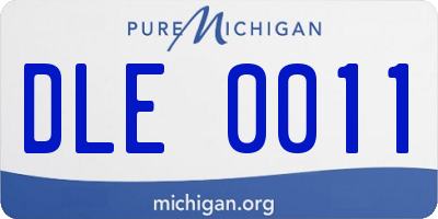MI license plate DLE0011