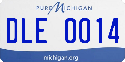 MI license plate DLE0014