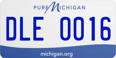 MI license plate DLE0016