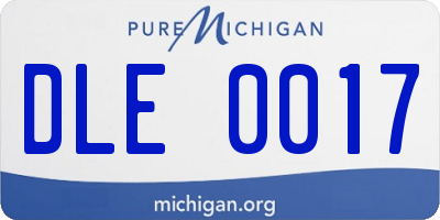 MI license plate DLE0017