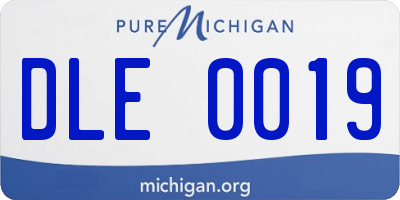 MI license plate DLE0019
