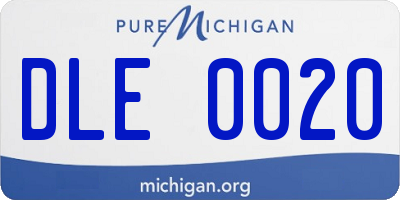 MI license plate DLE0020