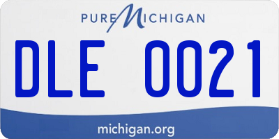 MI license plate DLE0021
