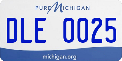 MI license plate DLE0025