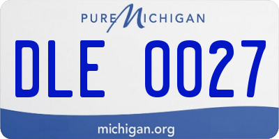 MI license plate DLE0027