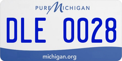 MI license plate DLE0028