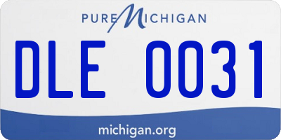 MI license plate DLE0031