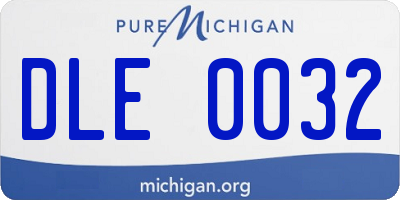 MI license plate DLE0032