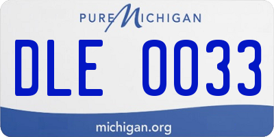 MI license plate DLE0033