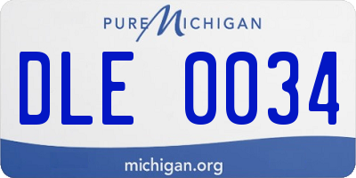 MI license plate DLE0034