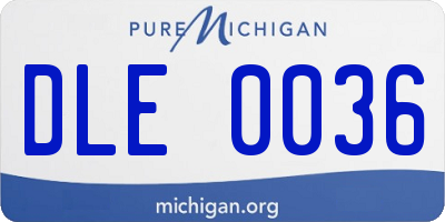 MI license plate DLE0036