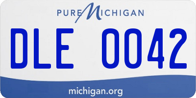 MI license plate DLE0042