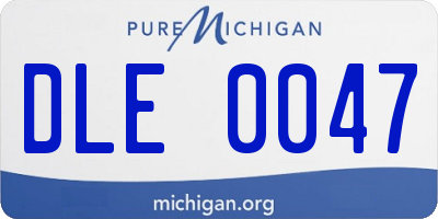 MI license plate DLE0047